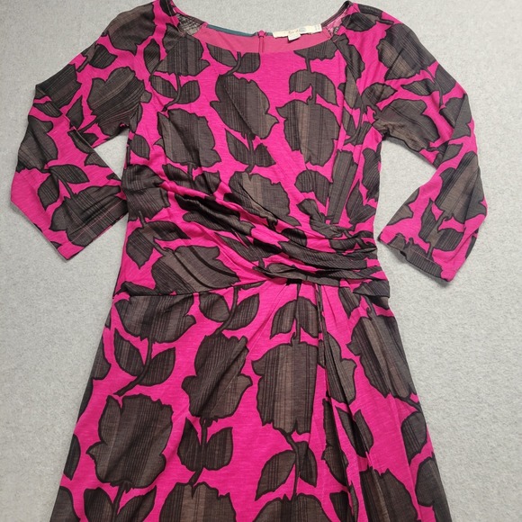 Boden Size 4R Women's Dress Pink Floral Faux Wrap Jersey Knee Length‎ Stretch - Picture 3 of 13